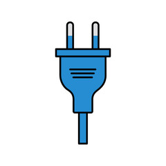 Obraz premium Illustration of a blue electrical plug for power connection