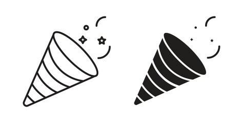 Confetti icons set isolated on white background flat vector illustration.