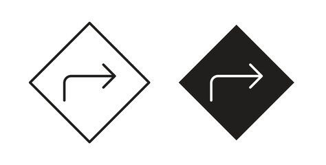 Directions icons set isolated on white background flat vector illustration.