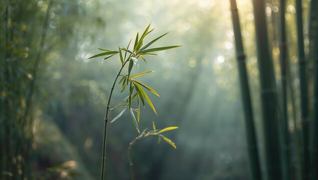 Young bamboo grove featuring emerging shoots, showcasing growth potential