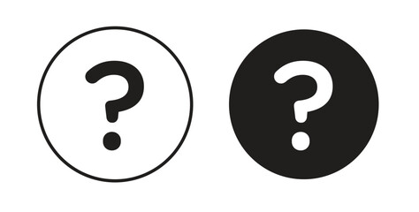 Doubts button icons set isolated on white background flat vector illustration.