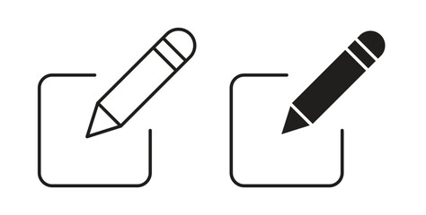 Edit button icons set isolated on white background flat vector illustration.