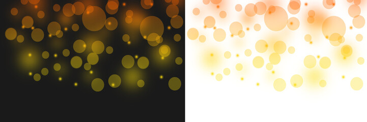 Abstract light particles with glowing orange and yellow bokeh effect