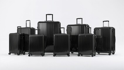 A set of large polycarbonate suitcases, ideal for travel efficiency