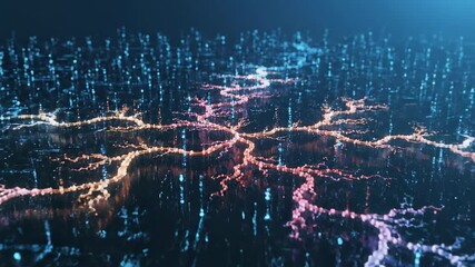 Abstract digital brain network with neural connections and data flow - Powered by Adobe