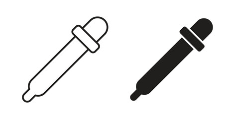 Eye dropper icons set isolated on white background flat vector illustration.