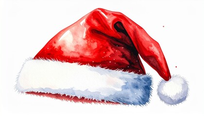 Watercolor Santa Hat
