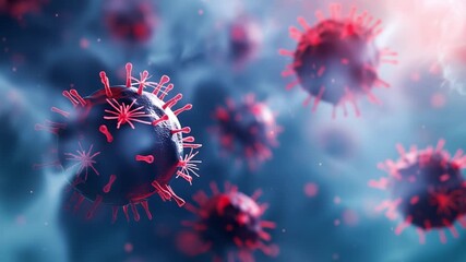 Coronavirus covid 19 cells floating inside body