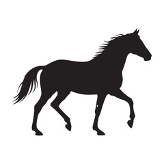 Trotting Horse Silhouette Vector Graphic Design