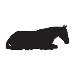 Resting Horse Lying Down Silhouette Vector Icon