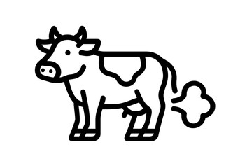 Dairy cow emitting methane gas symbolizing climate change and environmental impact