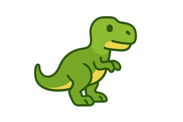 Adorable green prehistoric dinosaur character design standing in a playful pose