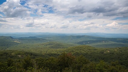 Fototapeta premium Monongahela National Forest landscape viewed from Spruce Knob, seasonal change