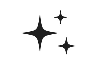Three stylized black four-pointed stars representing sparkle and light © Andrei