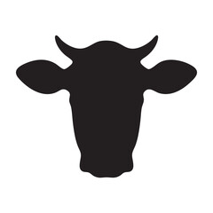 Cow Head Front View Silhouette Vector Icon