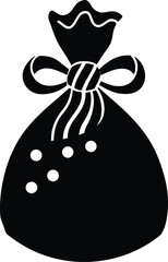 Christmas candy bag silhouette on white background