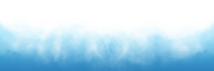 Realistic Light Blue cloud and fog textures on transparent background. Mist, steam, haze, and vapor overlays for photo editing, design