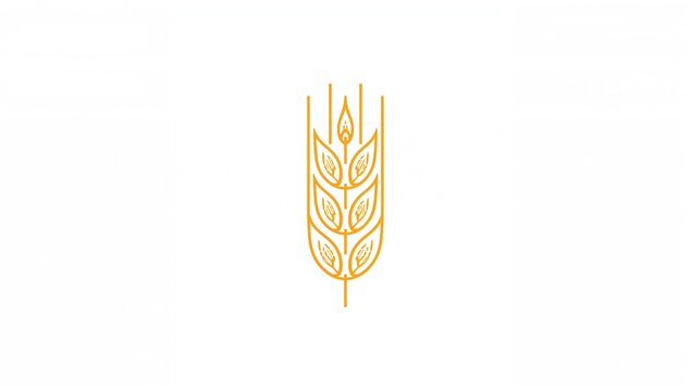 Vector illustration of a wheat symbol set against a white backdrop, suitable for agricultural themes