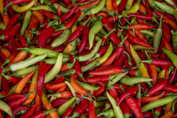 red and green chili peppers