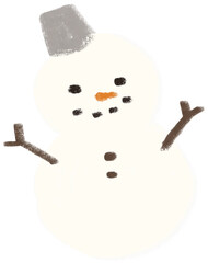 귀여운 손그림 느낌의 눈사람 일러스트