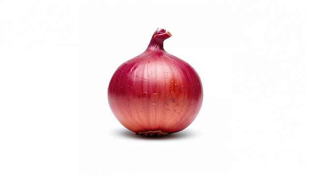 Purple onion on a white backdrop, beneficial for cooking and flavor enhancement