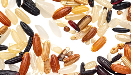 Scattered Rice Berry Seeds, Top-Down View, Minimal Organic Food Concept