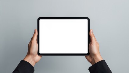 Tablet PC Held in Hands with Blank Display, usability challenge
