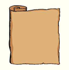 Obraz premium Old paper scroll. Vector drawing icon