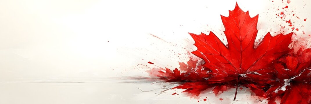 Beautiful red maple leaf design symbolizing Canada with an artistic touch and vibrant colors