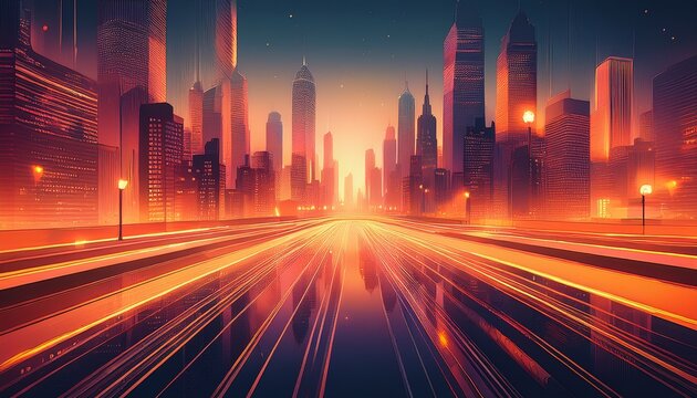 warm abstract city lights create a dreamy urban nightscape with soft gradient tones