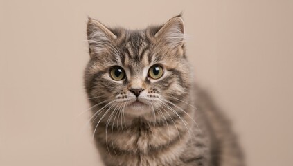 Obraz premium Scottish cat gazing intently at the camera, focus on the playful gaze