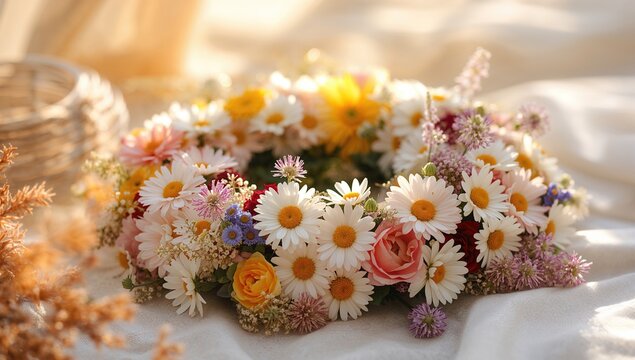 Summer blooms in vibrant colors, ideal for seasonal decoration, summer