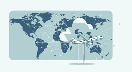 Global Connectivity With Airplane And Cloud Network Communication
