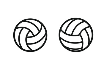Minimalist outline icons of volleyballs symbolizing team sports and athletic activity