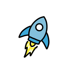 Rocket line icon. Start up outline icon. 