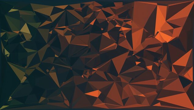 Triangle-shaped polygon in dark green, yellow, and orange hues, suitable for branding purposes