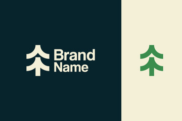 Minimalist Modern Tree Logo – Clean Nature Eco Branding Icon for Organic Green Business Identity