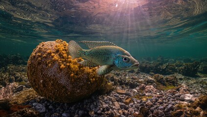 Shell dweller species from a freshwater lake, showcasing unique habitat adaptation
