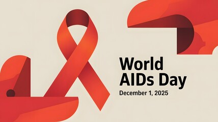 World aids day 2025 red ribbon symbol for global awareness