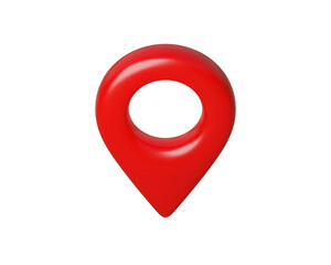 3d Red Map Pin and Geolocation Marker for Navigation Apps, Maps, GPS, and Location services. Location pin icon. Isometric view from above. 3d render.
