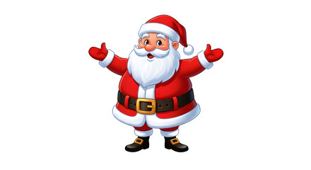 Fototapeta premium Happy santa claus with arms raised in excitement and a big smile on his face