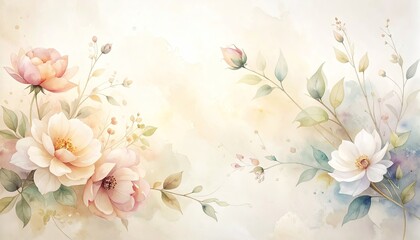 Delicate Watercolor Floral Arrangement with Soft Pastel Hues and Gentle Light Perfect for Spring Celebrations and Romantic Themes