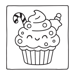 Happy Christmas Coloring Pages, Bold and Easy Cozy Winter Coloring Pages, Christmas Coloring Book Pages, Kids, Adults, Teens, Black and white Drawing, Line Art, Vector Illustration, bold and easy,