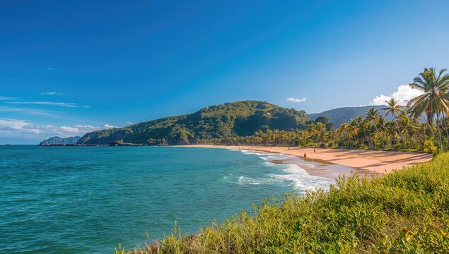 Scenic view of Careca hill overlooking Ponta Negra beach, highlighting urban density