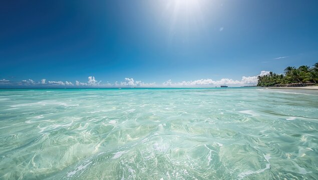 Top-down view of ocean waves crashing on sandy shore, summer leisure, seasonal enjoyment