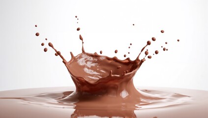 Splash of chocolate milk against a pristine backdrop, highlighting its potential for high sugar content
