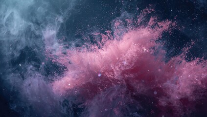 Vibrant powder explosion set against a dark background, ideal for dynamic visual presentations