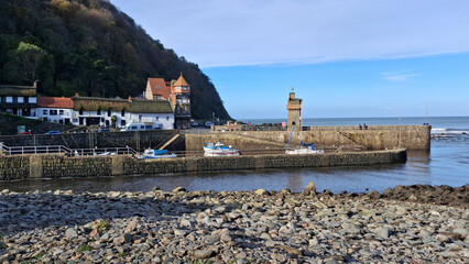 South west Coastal path. The harbour in Lynmouth , Devon, UK.