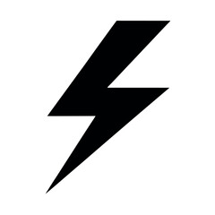 Single Lightning Bolt Black Silhouette Vector Illustration