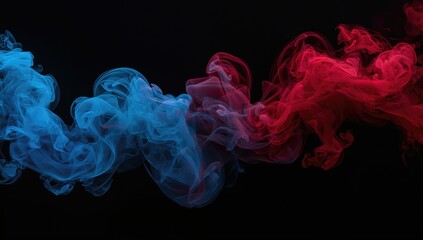 Abstract blue and red smoke formations against a dark background, suitable for editorial header background